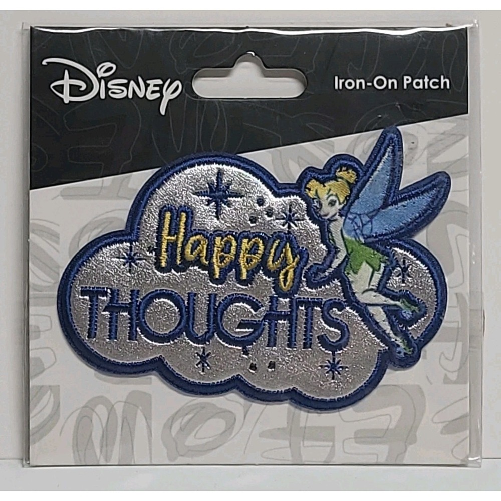 New Disney Tink Happy Thoughts Iron on Patch Neon Tuesday Craft Sewing